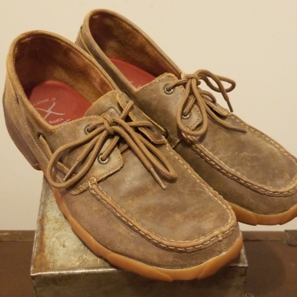 Men's Twisted X Leather Loafers 10.5